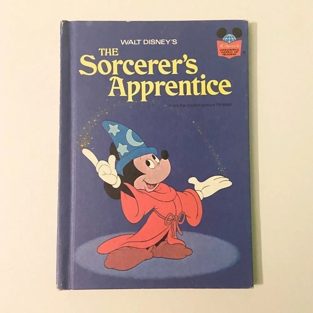 Vintage 1973 The Sorcerers Apprentice Disney World of Reading Book HC